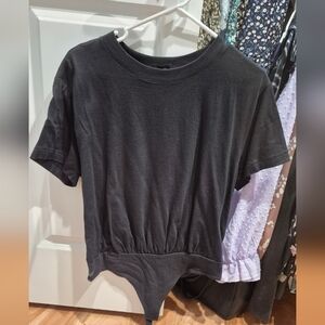 Nuuds Black Tshirt Bodysuit